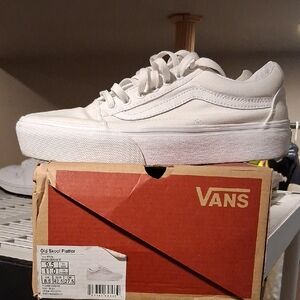 Vans Old Skool White Canvas Sneakers